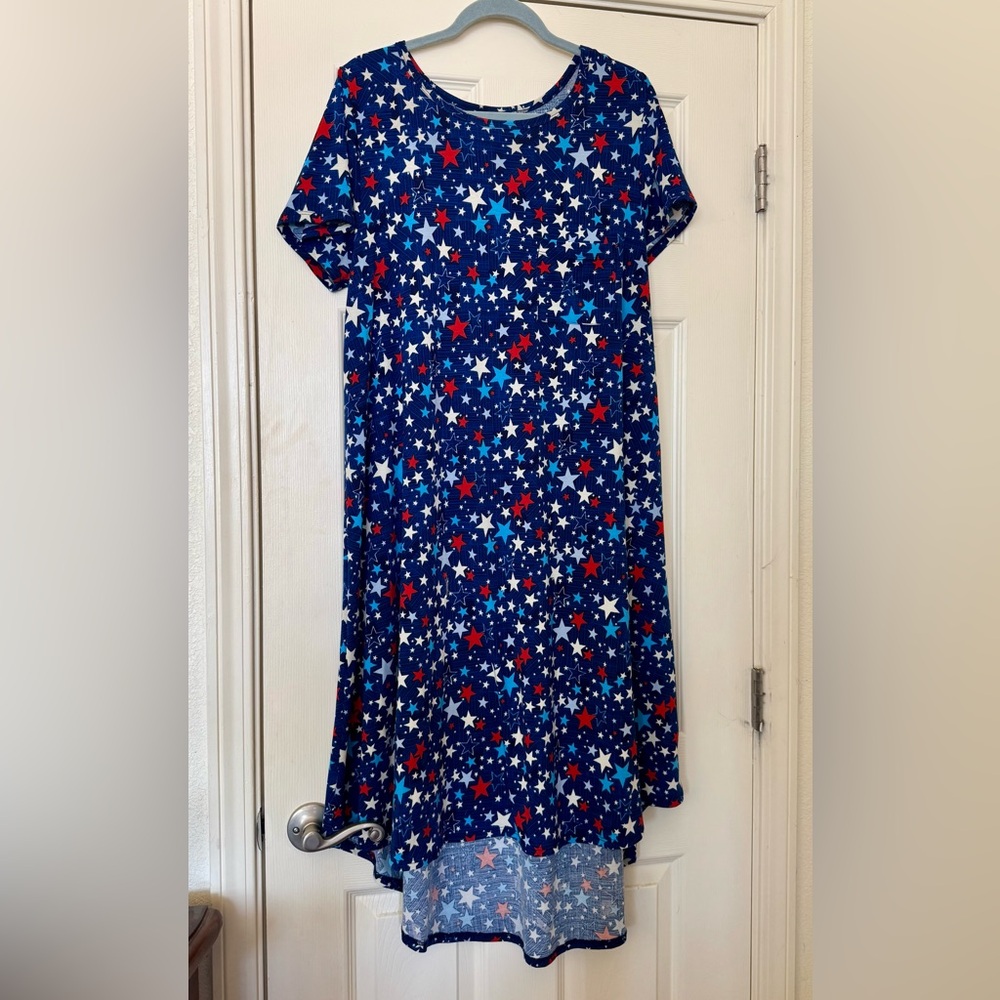 LuLaRoe Blue Starry Pattern Swing Dress